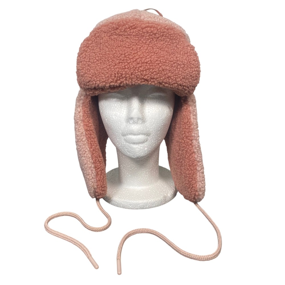 GAP Sherpa Trapper Hat Women M/L Pink NWT Fleece Ear Flap Aviator Gorpcore Ski